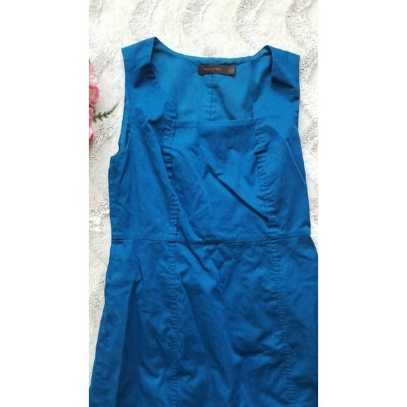 The Limited Blue Sleeveless Cotton Pencil Sheath Dress Size 2 - Picture 4 of 11